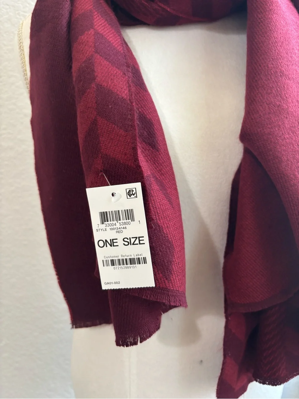 Alfani Scarf Wrap Burgundy Red New